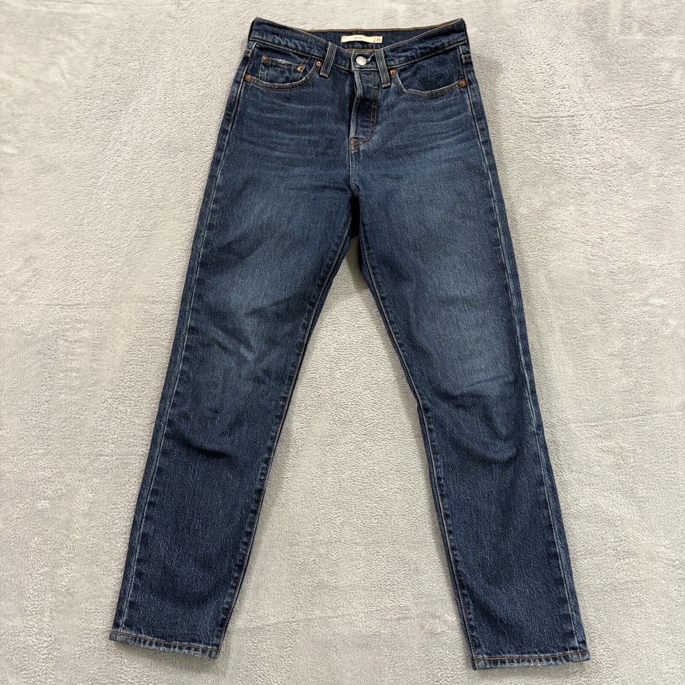 Levi's Wedgie Premium Jeans Women's 25 Mid Rise Blue Denim Stretch Button Fly